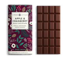 Milk chocolate with apple and cranberry